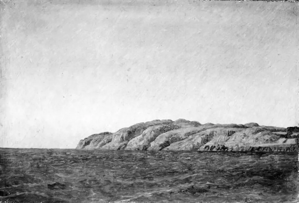 Parti af Kullen fra søen udfor Mølleleje, by Unknown artist