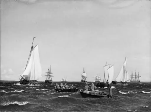 Ships in the Roads of Copenhagen. A Barge being Towed out, by Unknown artist