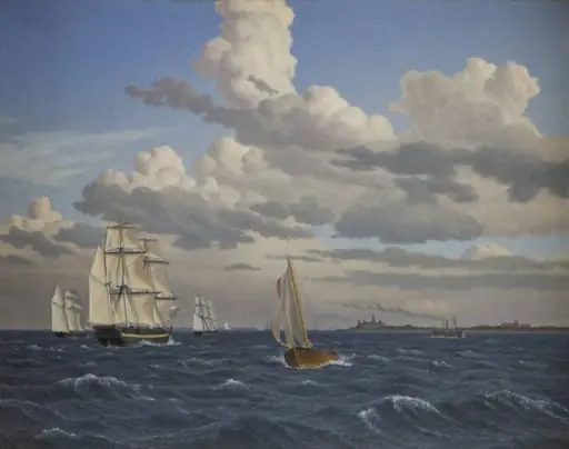 Ships in the Sound North of Kronborg Castle, Elsinore, by Unknown artist