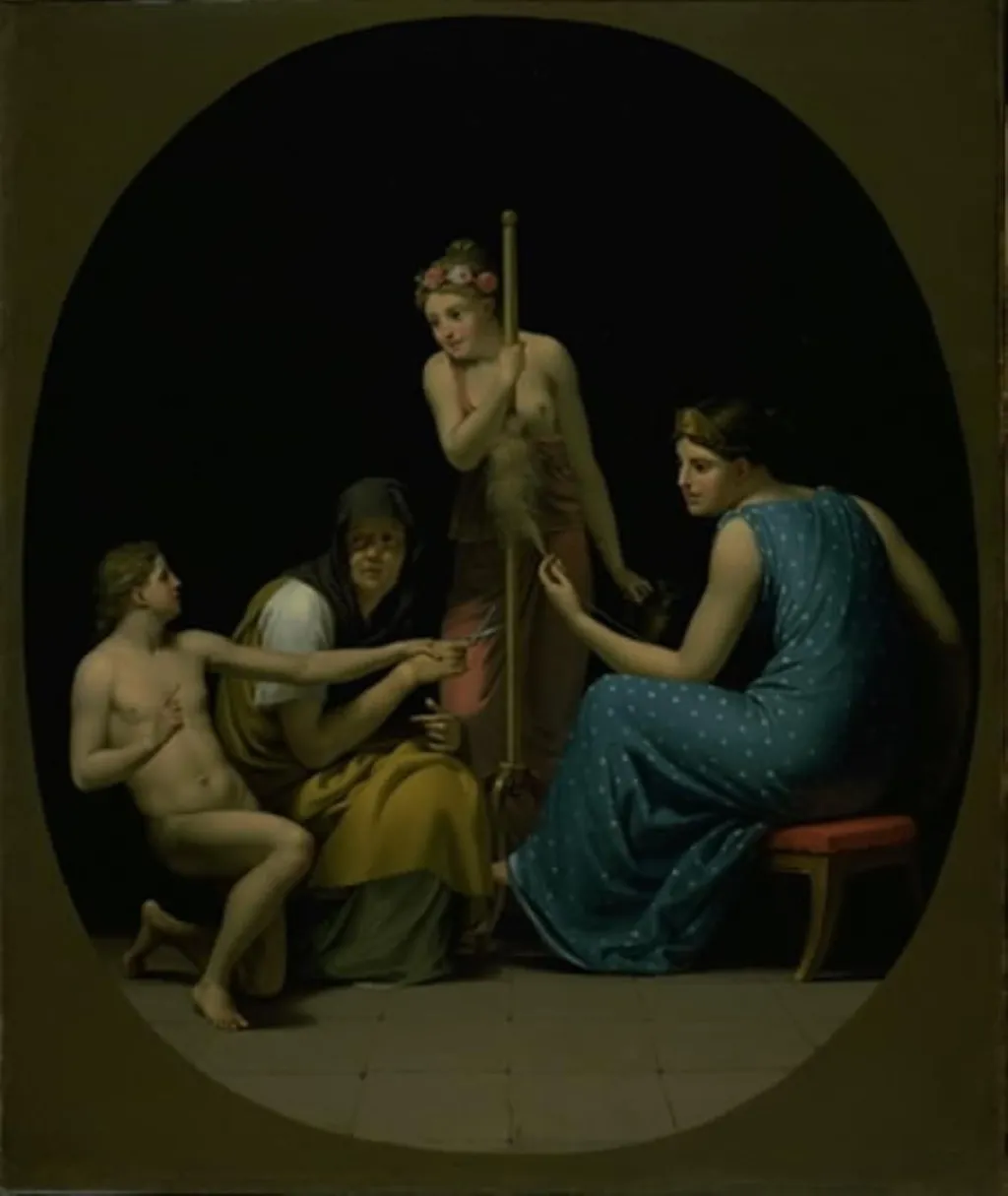 The Parcae: Clotho, Lachesis and Atropos Spinning the Thread of Life, by Unknown artist