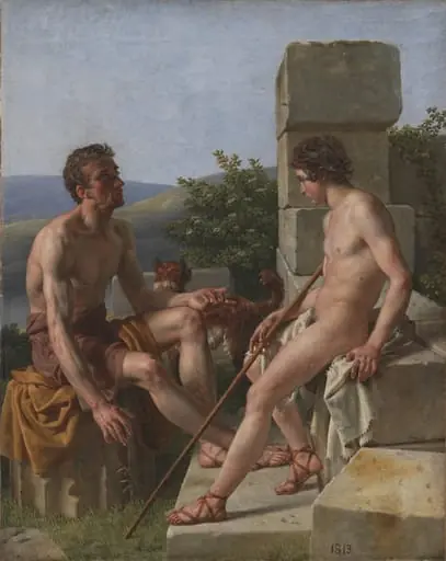 Two Sheperds, by Unknown artist
