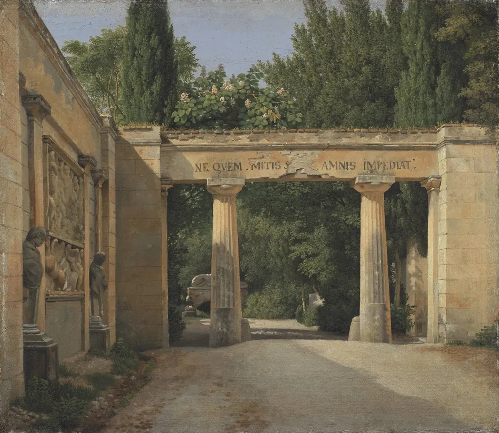 View of the Garden of the Villa Borghese in Rome, by Unknown artist