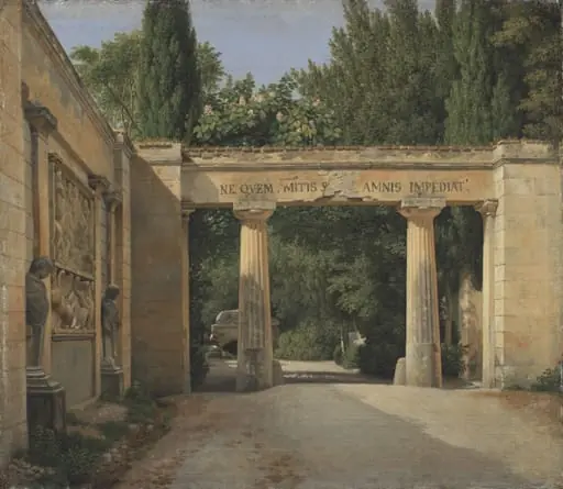 View of the Garden of the Villa Borghese in Rome, by Unknown artist