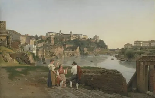 View of the Tiber towards the Aventin Hill in Rome, by Unknown artist