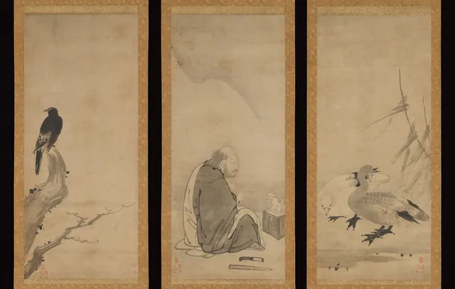 Huineng, the Sixth Patriarch of Zen, with Geese and Myna