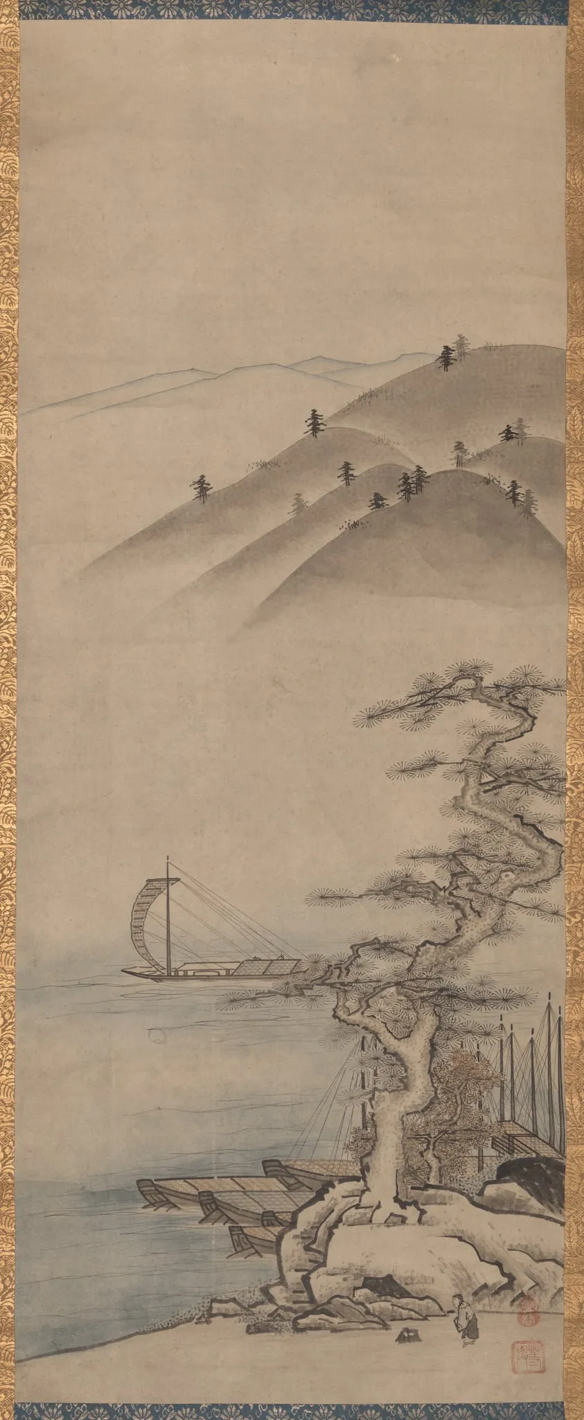 Landscapes (one of a pair), by Unkoku Tōyo, unspecified, 1604