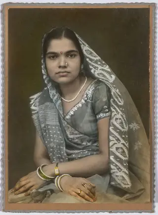Untitled (Portrait of a Woman in Gray Sari and Veil), 1904