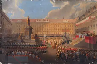 Unveiling of the Monument to Emperor Franz I of Austria on Vienna's Franzensplatz on 19 June 1846