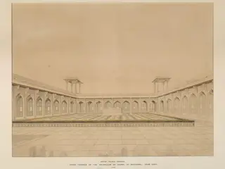 Upper terrace of the Mausolum of Akbar, Sikandra., 1820