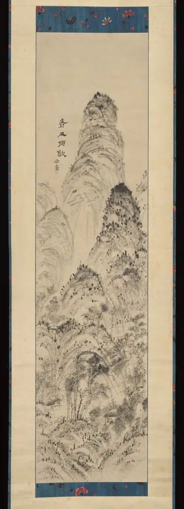Green Mountains as the Rain Ceases, by Uragami Gyokudō