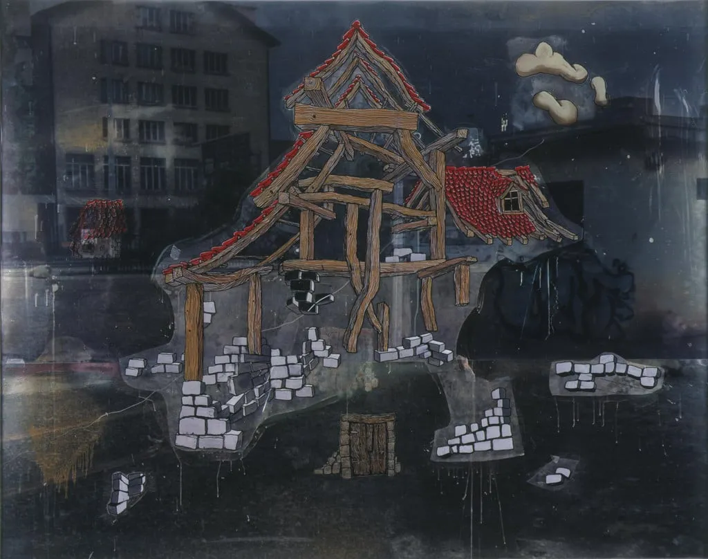 Untitled, by Urs Fischer, paint, 2002