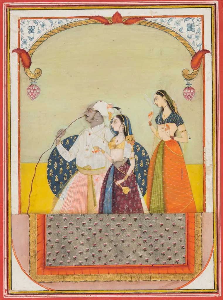Maharaja Shri Anand Singh-ji and His Consort, by Ustad Murad