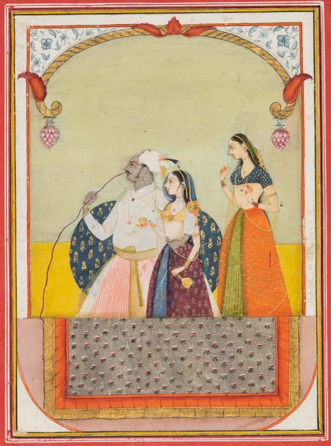 Maharaja Shri Anand Singh-ji and His Consort, by Ustad Murad, unspecified, 1729