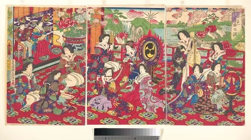 Shunshoku, Onkyoku no Shirabe|Spring Scenery; Melody of a Musical Performance, by Utagawa Fusatane