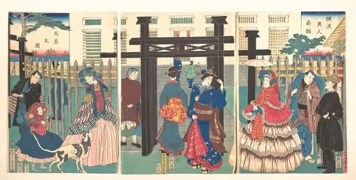 歌川五雲亭貞秀画 『横浜異人商館 写真之図』|Foreign Business Establishment in Yokohama (Yokohama ijin shōkan shashin no zu), by Utagawa (Gountei) Sadahide