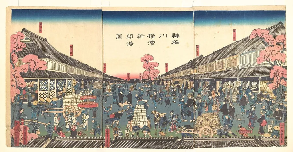 歌川五雲亭貞秀画 『神名川横浜新開港圖』|The Newly Opened Port of Yokohama in Kanagawa Prefecture (Kanagawa Yokohama shinkaikōzu), by Utagawa (Gountei) Sadahide, ink, 2