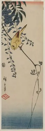 Canary and Wisteria, by Utagawa Hiroshige