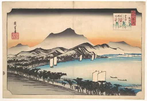 近江八景之内 粟津晴嵐|Clearing Weather at Awazu, by Utagawa Hiroshige