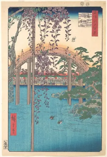 名所江戸百景　亀戸天神境内|In the Kameido Tenjin Shrine Compound, by Utagawa Hiroshige, 1856