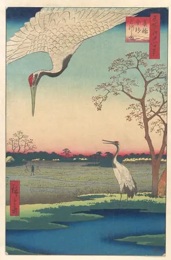 「名所江戸百景　蓑輪　金杉　三河しま」|“Minowa, Kanasugi at Mikawashima,” from the series One Hundred Famous Views of Edo (Meisho Edo hyakkei, Minowa Kanasugi, Mikawashima), by Utagawa Hiroshige