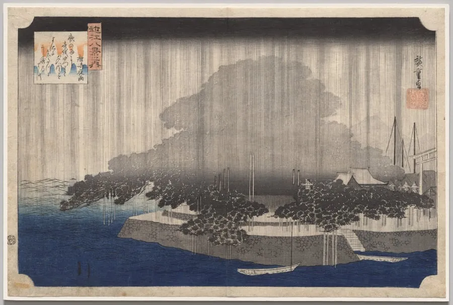 Night Rain at Karasaki, from Eight Views of Ōmi, by Utagawa Hiroshige, 1835