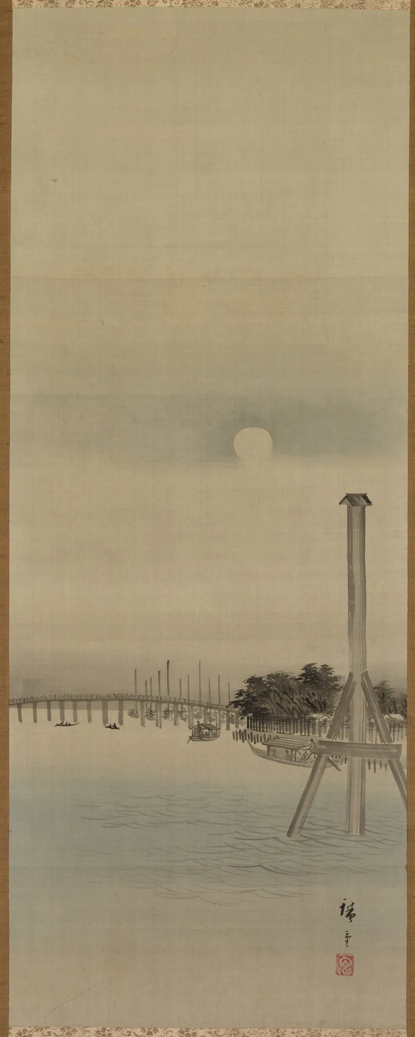 Night Scene on the Sumida River, by Utagawa Hiroshige, unspecified, 1849