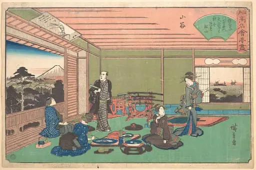 江戸高名会亭尽 山谷 八百善|San-ya (Yaozen), by Utagawa Hiroshige