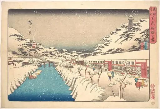 東都名所 芝赤羽根之雪|Shiba, Akabane no Yuki, by Utagawa Hiroshige