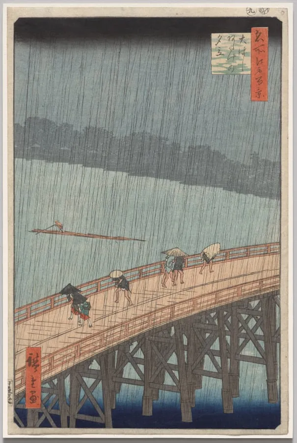 Sudden Shower over Shin-Ōhashi Bridge and Atake, from One Hundred Famous Views of Edo, by Utagawa Hiroshige, 1857