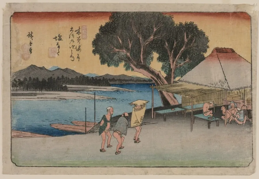 The Sixty-Nine Stations of the Kiso Highway: Shionata, by Utagawa Hiroshige, 1828