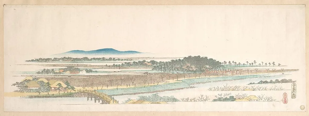 吾妻の森|View of Azuma Wood, by Utagawa Hiroshige, ink, 1858