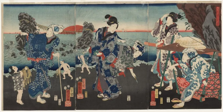 Splendid View at Futamigaura Bay, by Utagawa Kuniyoshi, 1854