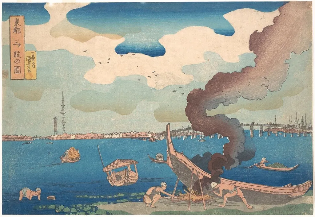 Toto Mitsumata no zu|Picture of Mitsumata, by Utagawa Kuniyoshi, ink, 1829