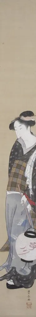 Beautiful Lady with Lantern, by Utagawa Toyoharu