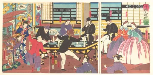 歌川義虎画　『外国人遊興之図』|Foreigners Enjoying a Party (Gaikokujin yūkyō no zu)