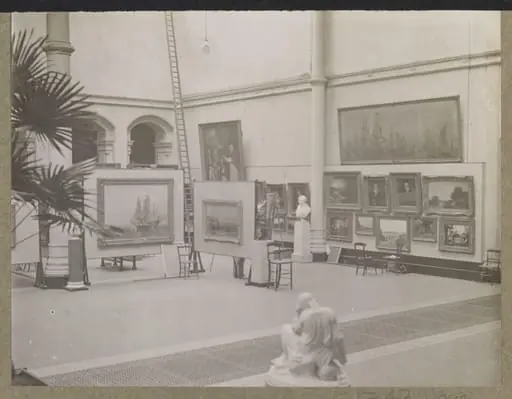 Victoria and Albert Museum, Exhibition of paintings, North court, south-east corner, by V&A