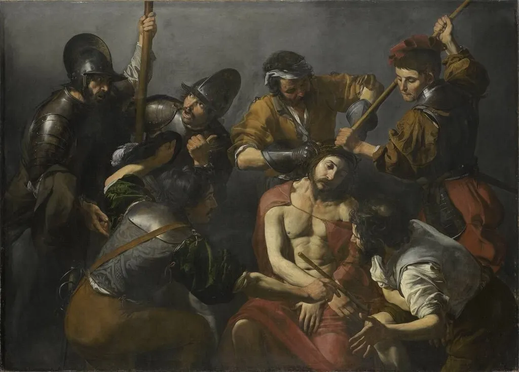 Dornenkrönung Christi, by Valentin de Boulogne, unspecified, 1616