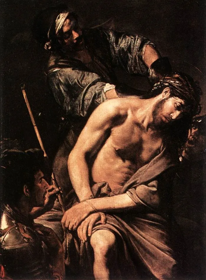 The crowning wit thorns, by Valentin de Boulogne, oil