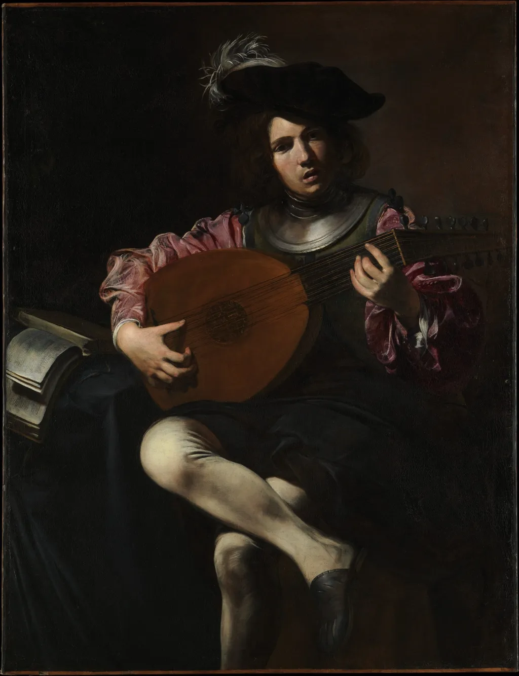 The Lute Player, by Valentin de Boulogne, oil, 1625