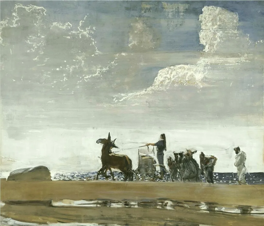 Odysseus and Nausicaa, by Valentin Serov, gouache, 1910