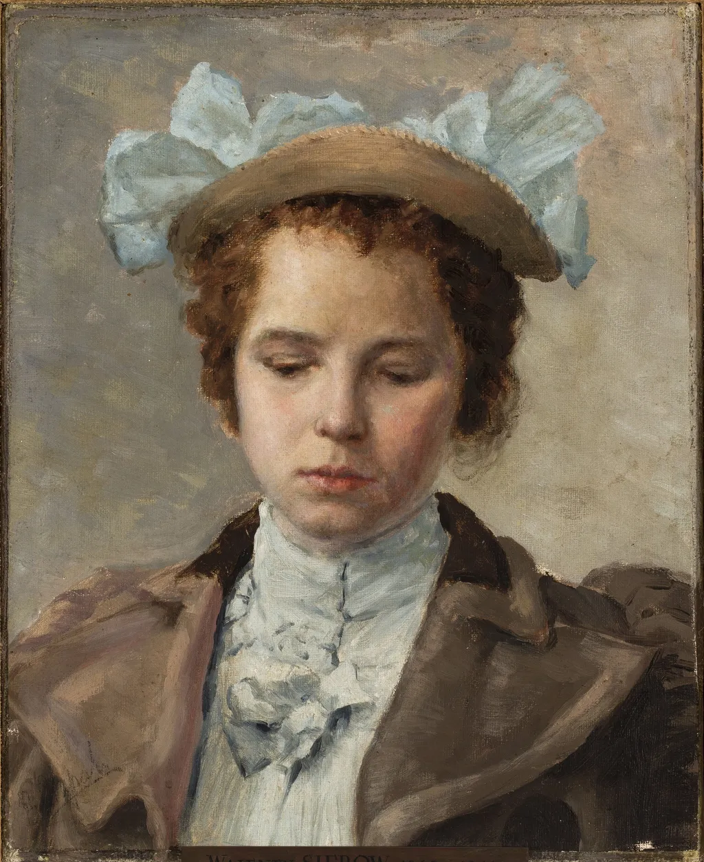 Portrait study of a young girl, by Valentin Serov, oil, 1898