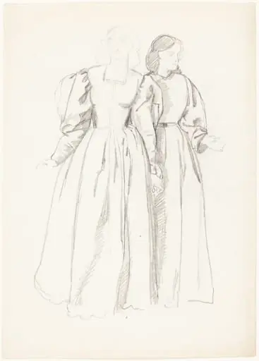 Study of Two Young Women [recto], by Valentine Cameron Prinsep