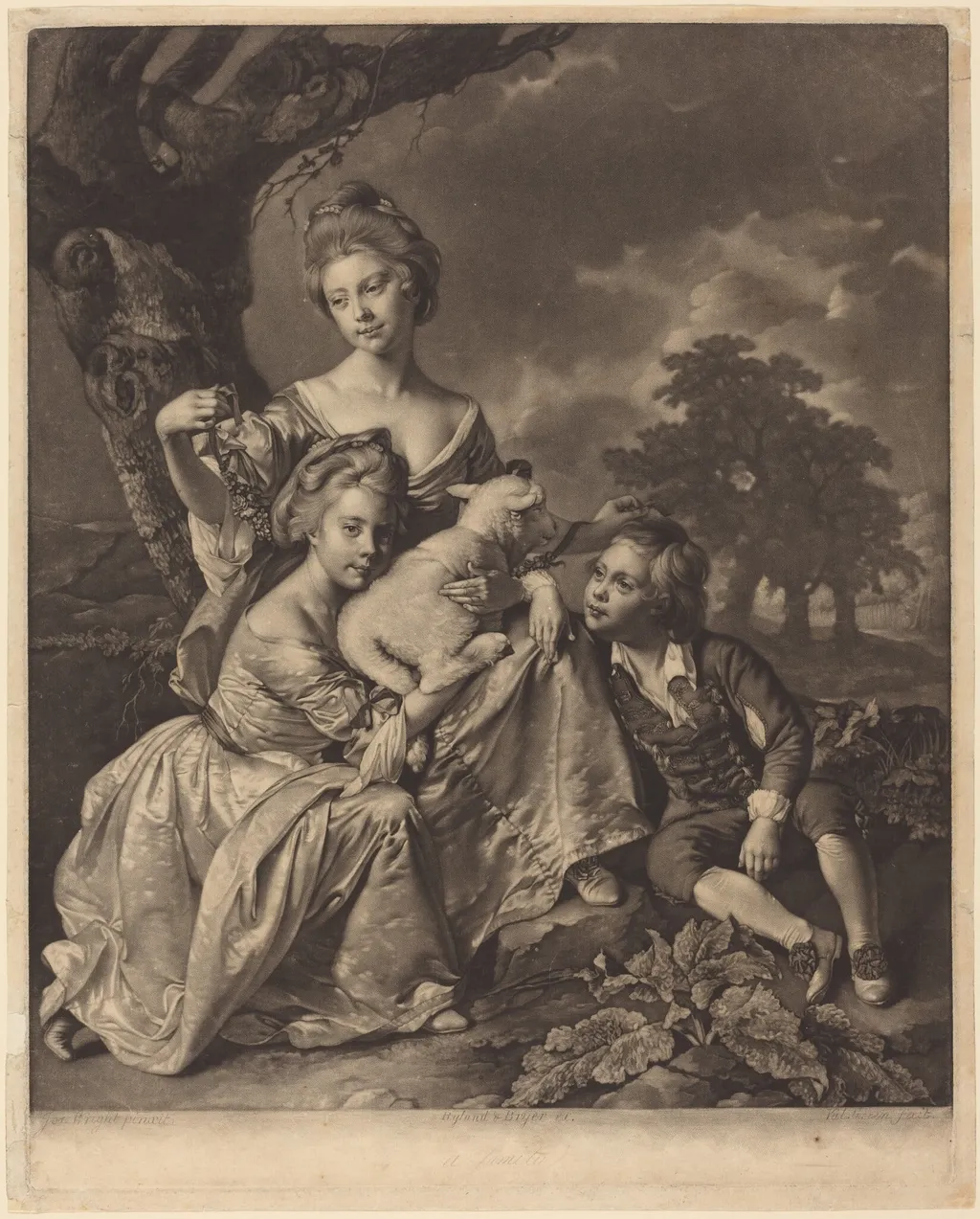 The Wright Family (The Bradshaw Children), by Valentine Green, ink, 1769