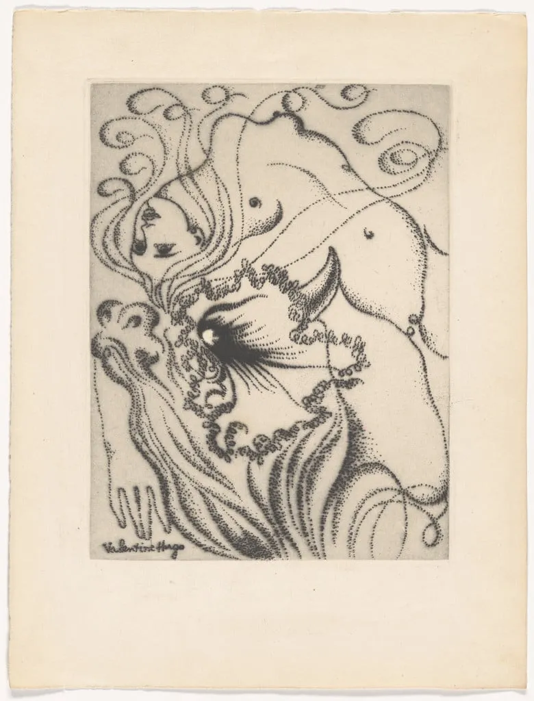 Untitled, by Valentine Gross, ink, 1946