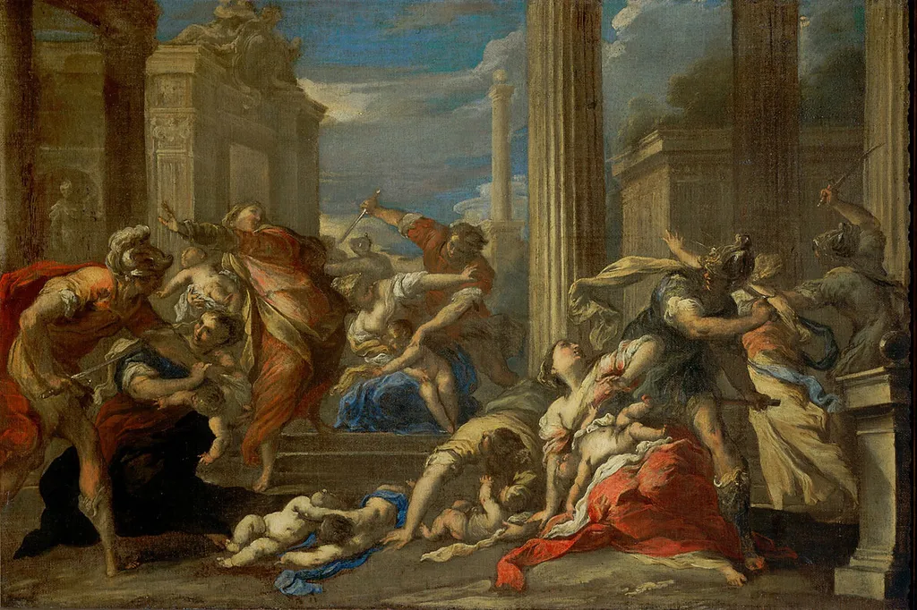 Massacre of the Innocents, by Valerio Castello, oil, 1652