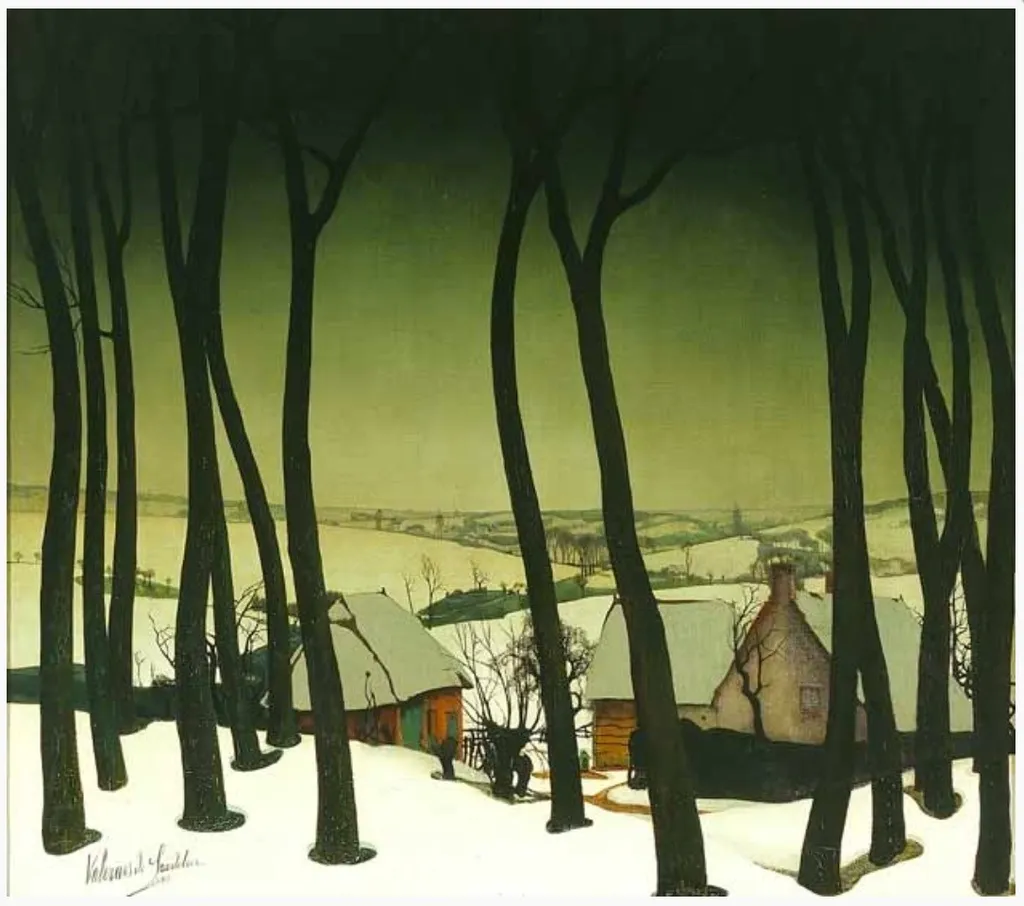 Winter in Flanders, by Valerius de Saedeleer, oil, 1927