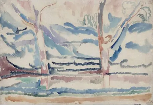 Landscape, Trees by a Pond, by Vanessa Bell