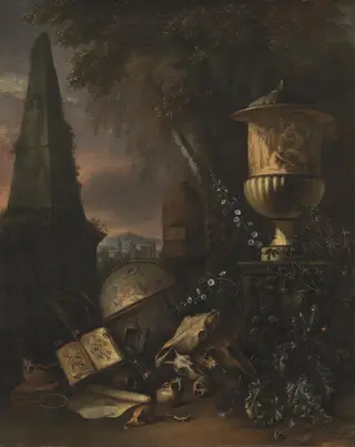 Vanitas. Still Life in a Landscape