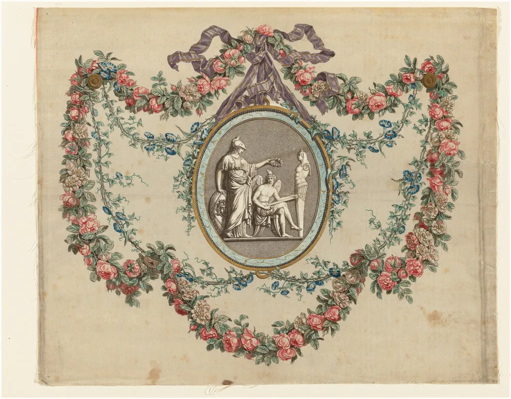 Minerva Crowning the Genius of Fine Arts, by Various Artists, ink, 1784