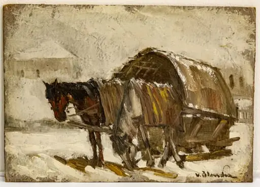 Popas în zăpadă, by Vasile Blendea
